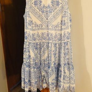 Blue and white floral dress